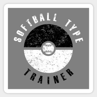 Softball Type Trainer (black & white text) Sticker